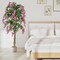 Costway 1/2 PCS 5.5 FT Tall Artificial Ficus Tree Faux Wisteria Plant in Nursery Pot Decoration Pink/Purple